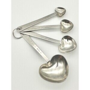4pc Kate Aspen Heart Shaped Love Stainless Steel Measuring Spoons